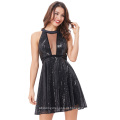 Kate Kasin Impressionante Sequined Sem Mangas Recorte Back Black Short Evening Prom Cocktail Party Dress 7 Tamanho US 4 ~ 16 KK001060-1